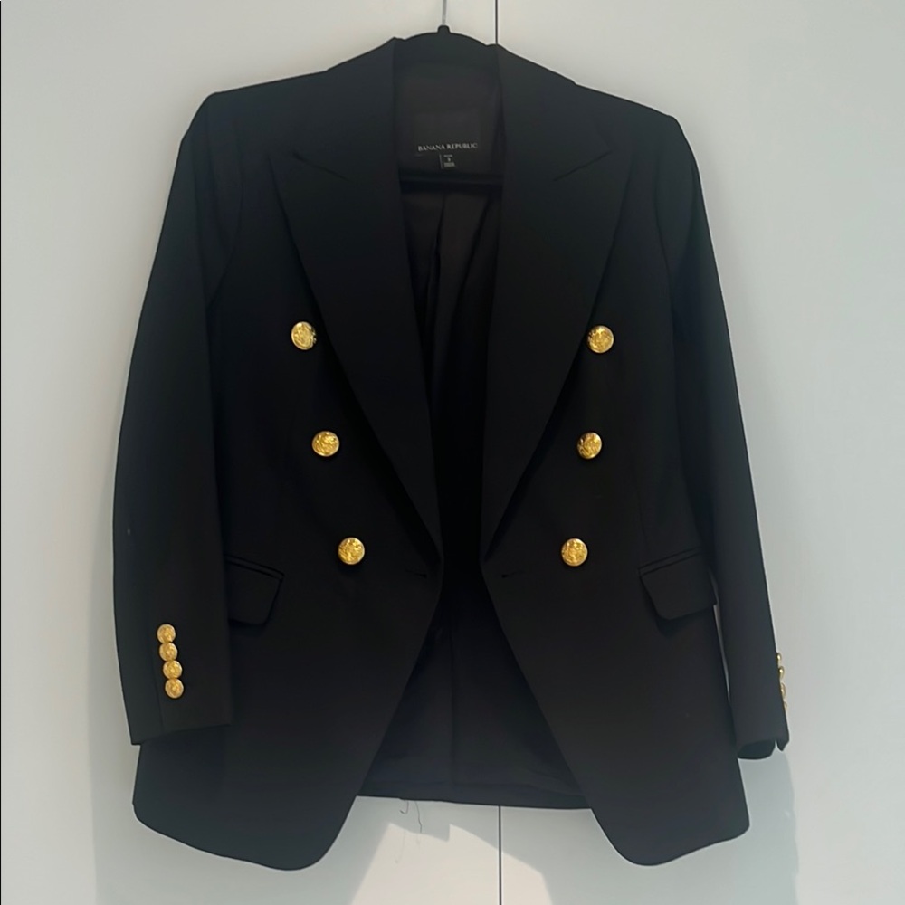 Black Blazer with Gold Buttons